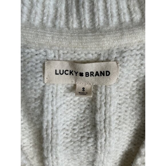 Lucky Brand Womens White & Blue Striped Button Up Cardigan Sweater Small‎ - Picture 4 of 10